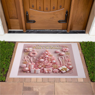 Dreaming of a Pink Christmas Doormat