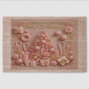 Dreaming of a Pink Christmas Fiber Doormat