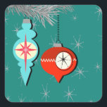 Dreaming of a Retro Christmas Stickers<br><div class="desc">Deck the halls with boughs of aluminum! These Dreaming of a Retro Christmas Stickers will remind you of shaking presents, drinking hot chocolate, singing carols, and counting down to the biggest day of the year. The mid century modern design features a teal background with silver minimalist stars. Across the top...</div>