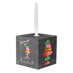 Dreaming of a sweet Christmas Cube Ornament