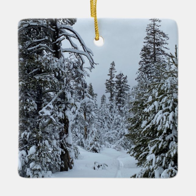 Dreaming of a White Christmas Ceramic Ornament (Front)