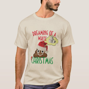 Dreaming of a White Christmas Funny Poop Emoji T-Shirt