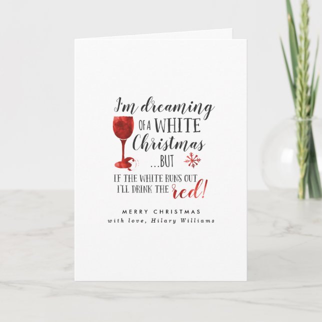 Dreaming Of A White Christmas Holiday Card (Front)
