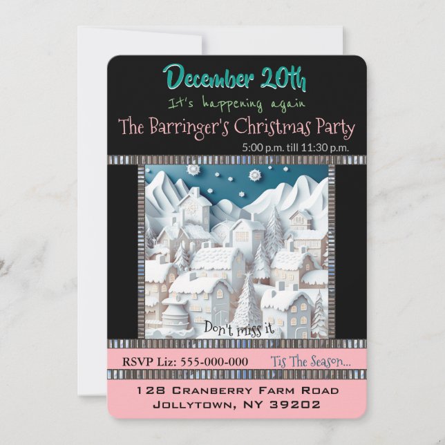 Dreaming of a White Christmas Party Invitation (Front)