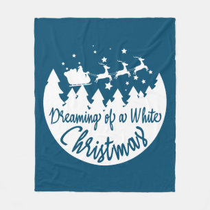 Dreaming Of A White Christmas Santa Scene Fleece Blanket