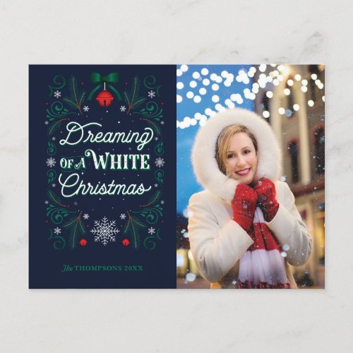 Dreaming of a White Christmas Template Postcard
