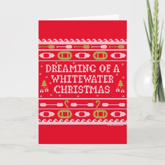Dreaming Of A Whitewater Christmas Red Greeting Card (Front)