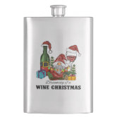 Funny Christmas Retro Rum Drinking Woman Holiday Hip Flask, Zazzle