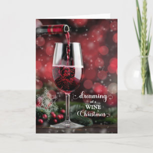 Dreaming of a WINE Christmas Holiday Card