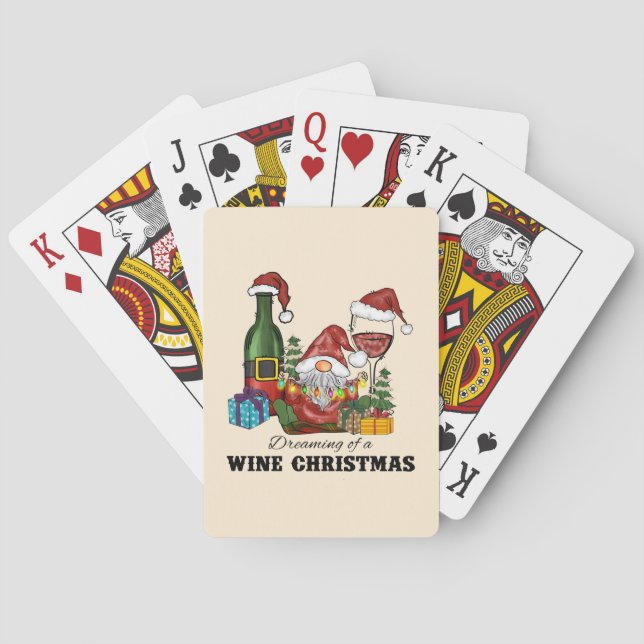 Dreaming of A Wine Christmas Poker Cards (Back)