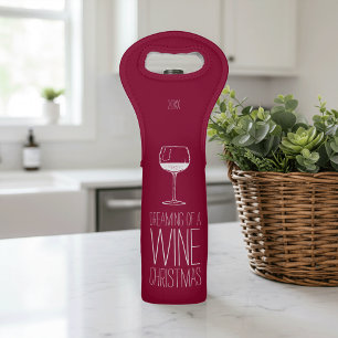 Dreaming of a Wine Christmas Red & White Holiday Wine Bag