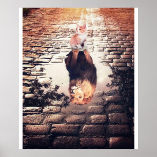 Dreaming Of Cat Lion, Funny Cat Gift Poster