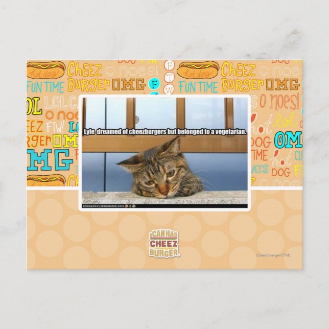 Dreaming of Cheesburgers Postcard (Front)