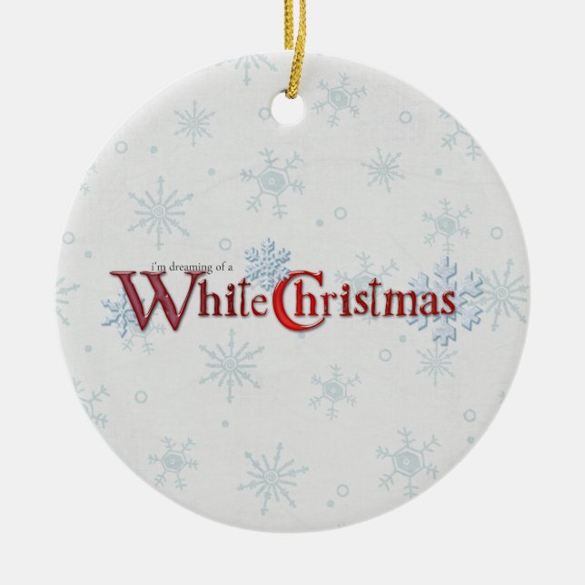 Dreaming of Christmas Snow Ceramic Ornament (Front)
