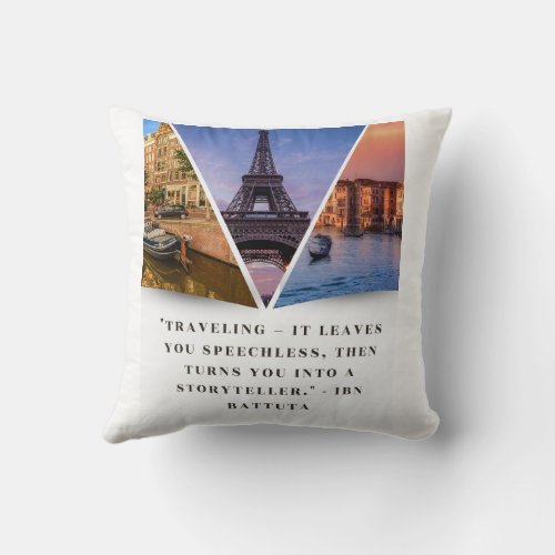 Dreaming of distant shores throw pillow