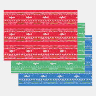 Dreaming Of Great White Shark Ugly Sweater Wrapping Paper Sheets