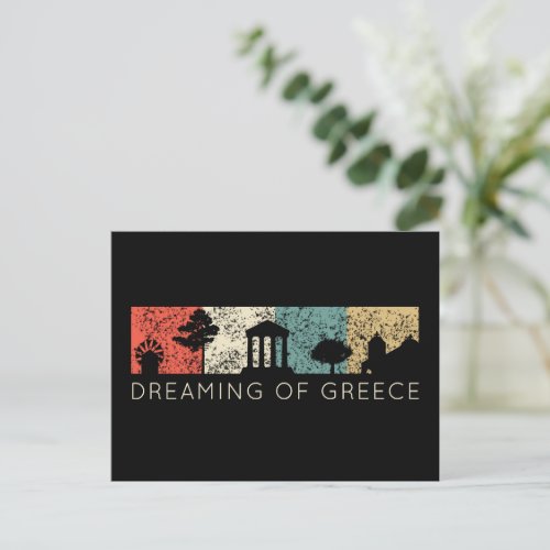 Dreaming of Greece Retro Distressed Postcard