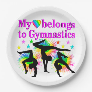 DREAMING OF GYMNASTICS PAPER PLATES