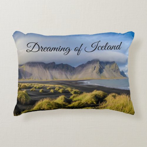 Dreaming of Iceland pillow black sand beach travel