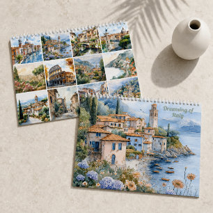 Dreaming of Italy 2026 Watercolor Landscape Calendar