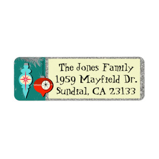 Dreaming of Retro Christmas Return Address Labels