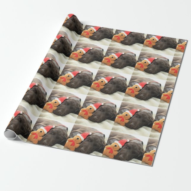 Dreaming of Santa - German Shorthair Puppy Wrapping Paper (Unrolled)