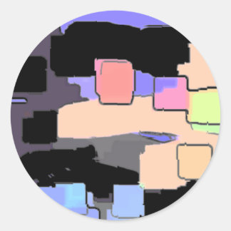 "Dreaming of Sky" Geometric Art Classic Round Sticker