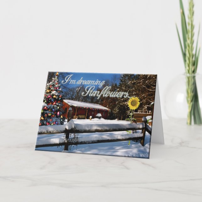 Dreaming of Sunflowers xmas card (Front)