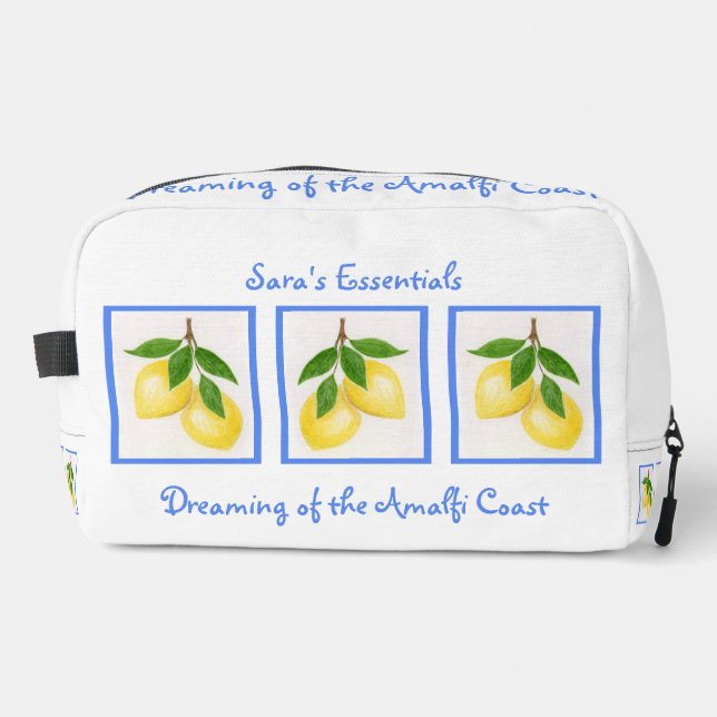 Dreaming of the Amalfi Coast Zippered NAME Accesso Dopp Kit (Front)