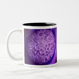 Dreaming of the purple moon Two-Tone coffee mug