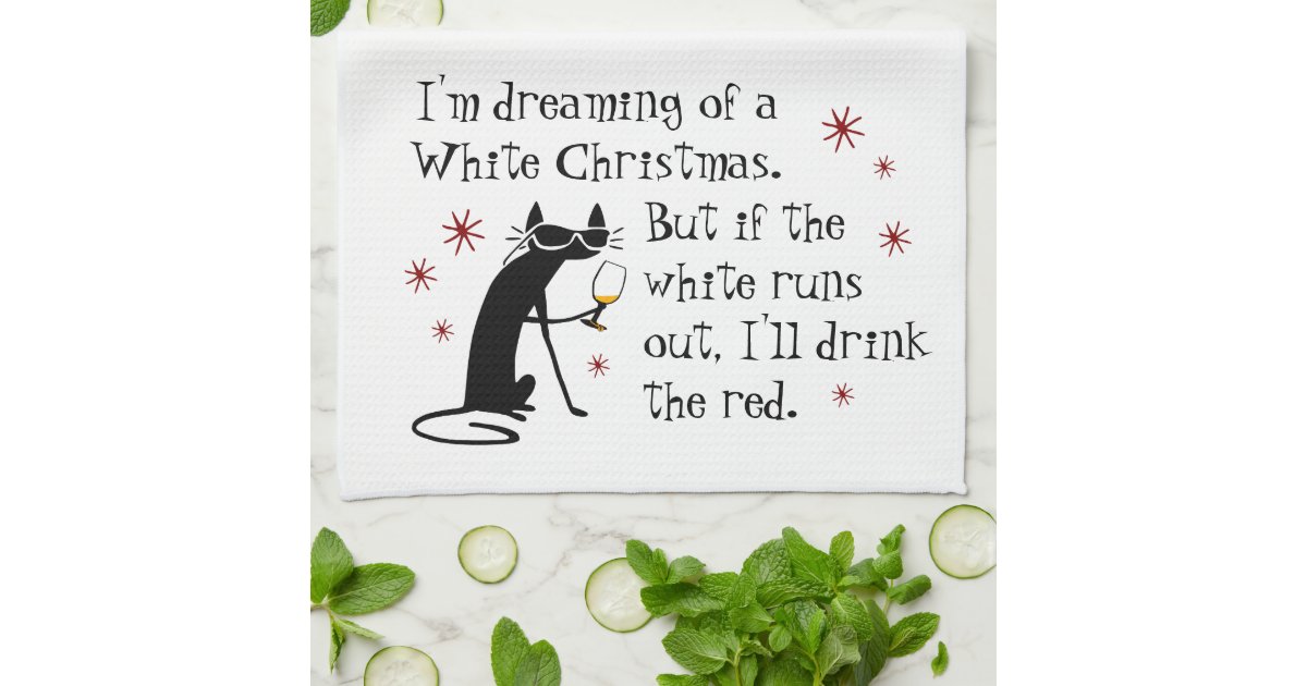 Funny Wine Dish Towels, Winter Kitchen Decor, Snowman Kitchen