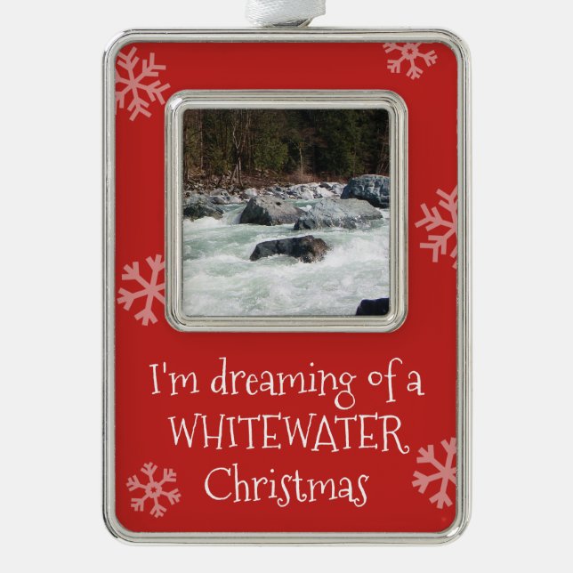 Dreaming of Whitewater Christmas Custom Photo Ornament (Front)