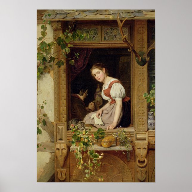 Dreaming on the windowsill poster (Front)