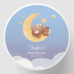 Dreaming Teddy Bear Moon Soft Blue Mini Candle Favors
