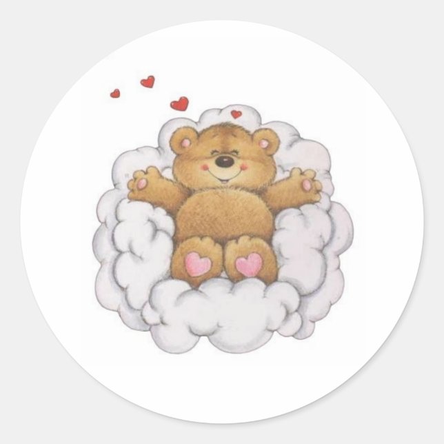 Dreaming Teddy Classic Round Sticker (Front)