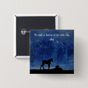 Dreaming Thoroughbred Racehorse Foals Pin Button