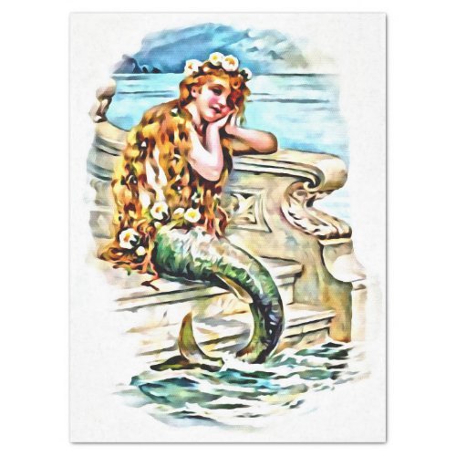 Dreaming Vintage Mermaid Child 1 18lb 17x23 Tissue Paper