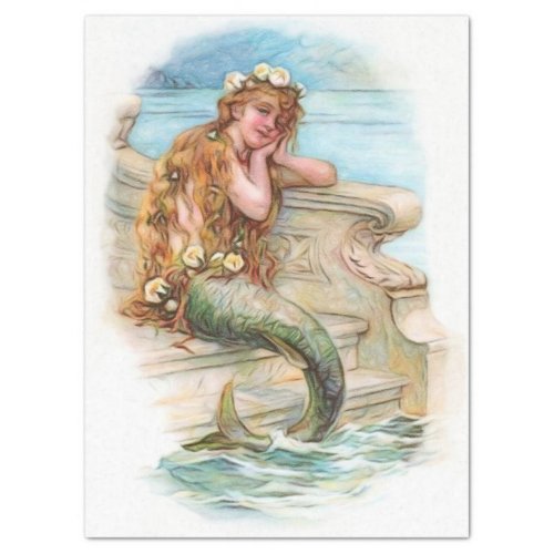 Dreaming Vintage Mermaid Child 7 18lb 17x23 Tissue Paper