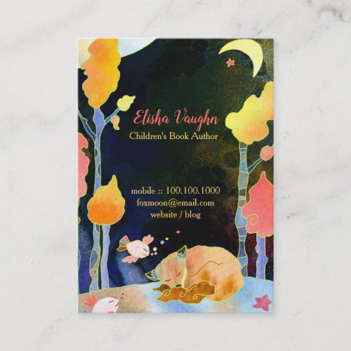 Dreaming Woodland Fox Illustration Business Card