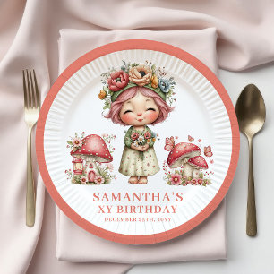 Dreamland Fairy 5th Birthday Blush Pink Paper  Plates
