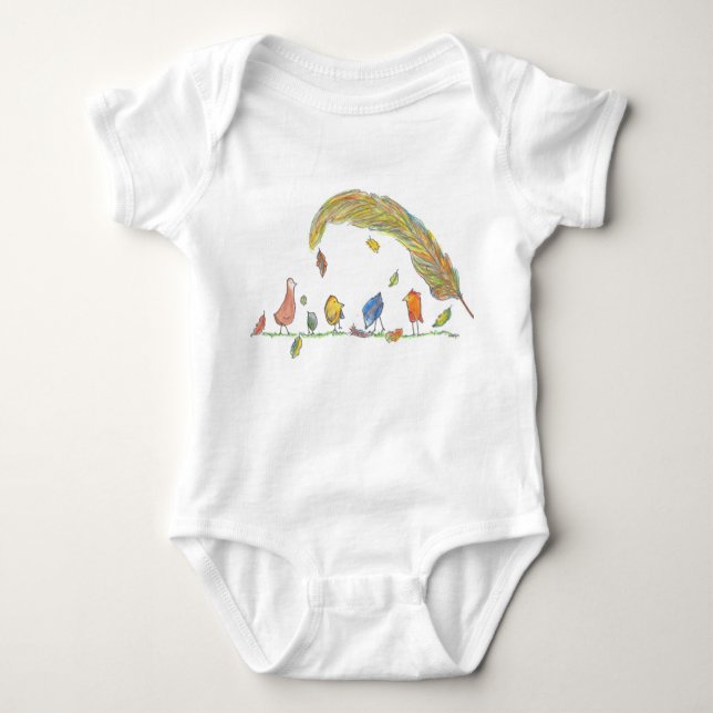 Dreamland Feathers Baby Bodysuit (Front)