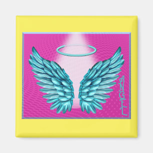“Dreamlike Angelic Wings and Halo” Magnet