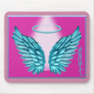 “Dreamlike Angelic Wings and Halo” Mouse Pad