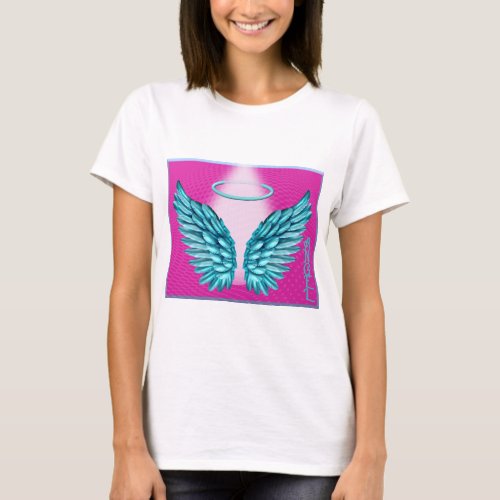 Dreamlike Angelic Wings and Halo T_Shirt