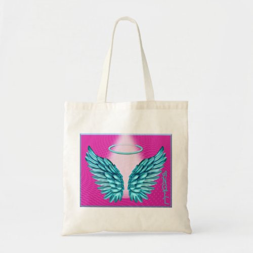 Dreamlike Angelic Wings and Halo Tote Bag