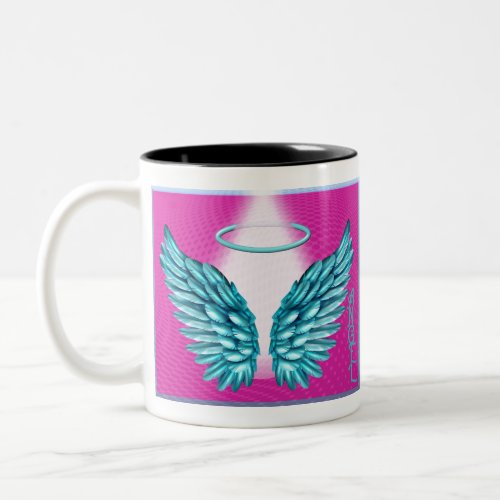 Dreamlike Angelic Wings and Halo Two_Tone Coffee Mug