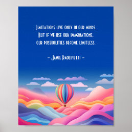 Dreamlike Balloon Adventure with Quote Poster