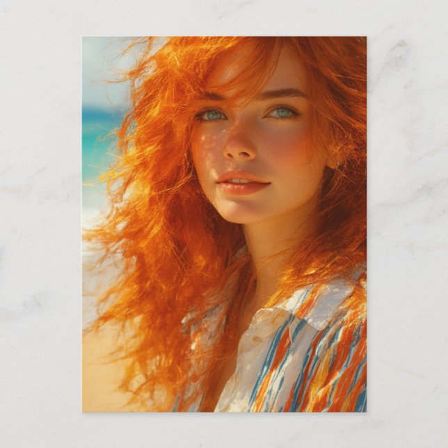 Dreamlike Beauty – Captivating Beach Portrait Postcard (Front)