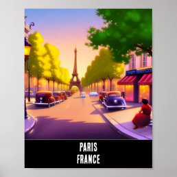Dreamlike version of the Eiffel Tower, Paris Poster