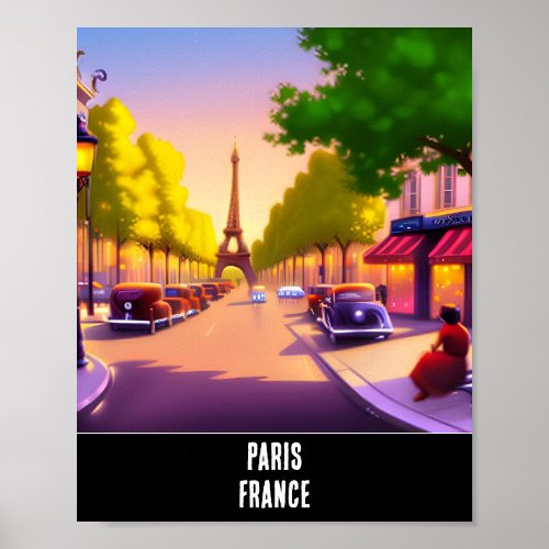 Dreamlike version of the Eiffel Tower Paris Poster